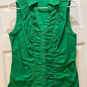 Express sleeveless ruched blouse